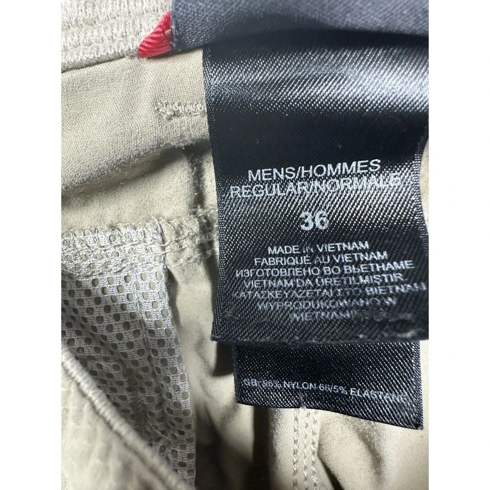 The‎ North Face Mens Nylon Hiking Pants 36x31 Zipped Pocket Tan Khaki